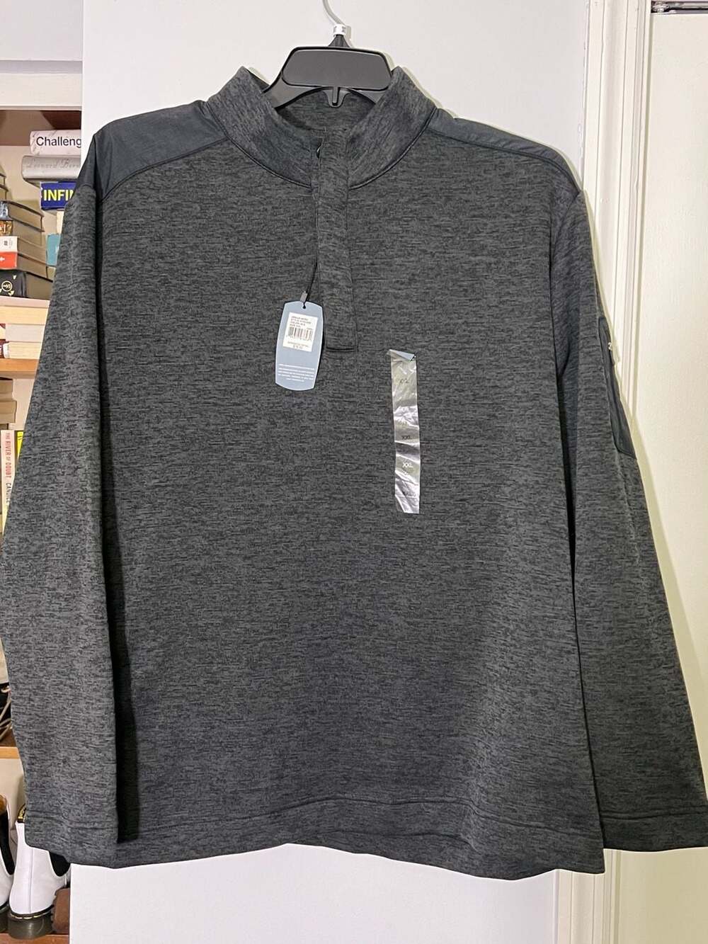 Greg Norman Men's Quarter-Zip Performance Pullover Sweater Charcoal Heather